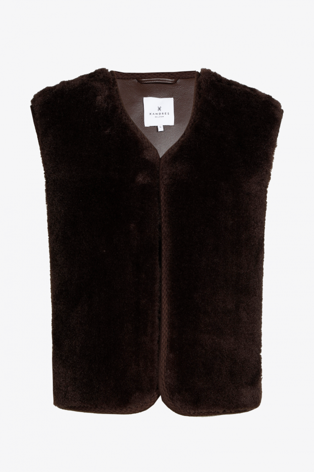 Veste courte en fausse fourrure