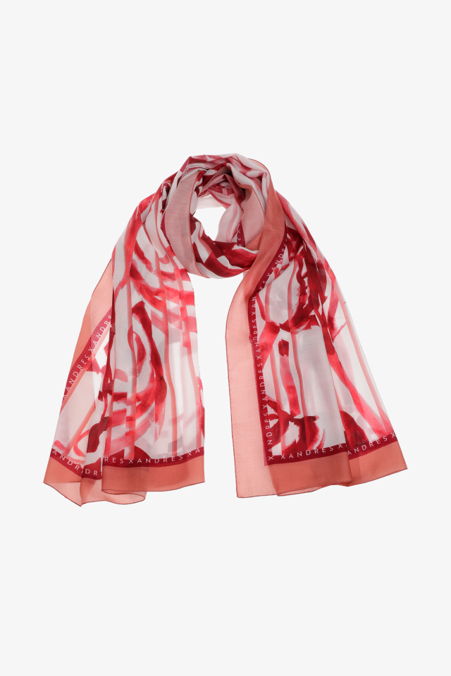 Scarf with pleated print