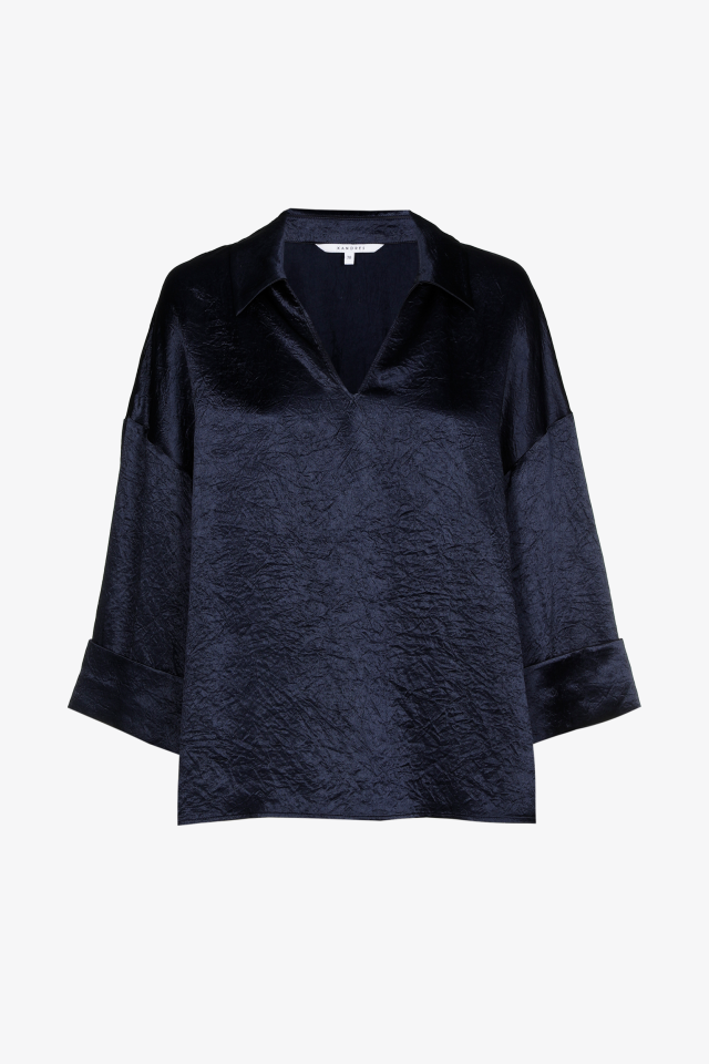 Geklede blouse dames satijnlook
