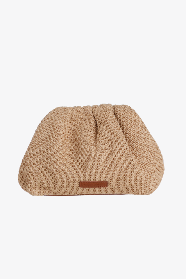 Raffia crochet clutch