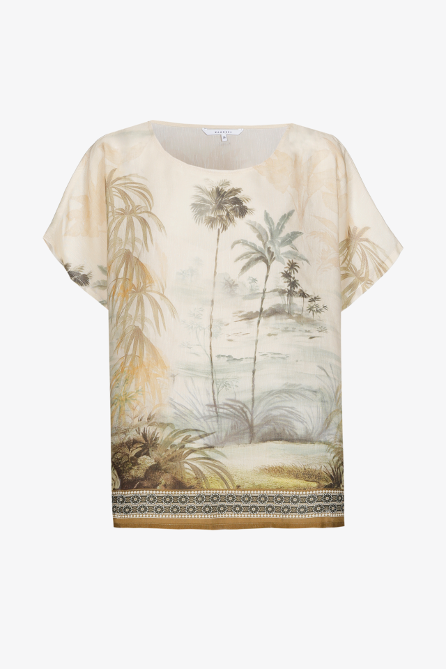 Blouse met zomerse palmboomprint