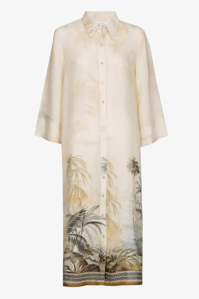 Kimono mit sommerlichem Palmenprint