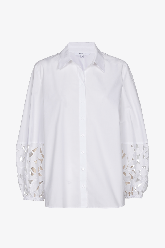 Katoenen blouse met broderie