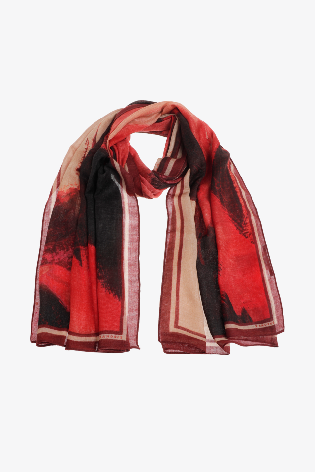 Wollen sjaal met abstracte print