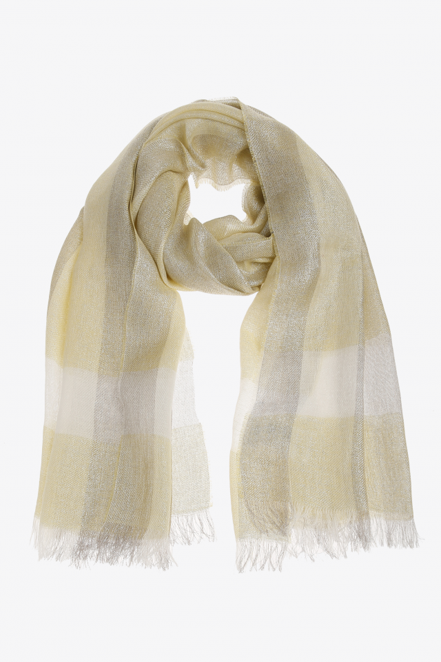 Checked scarf in yellow