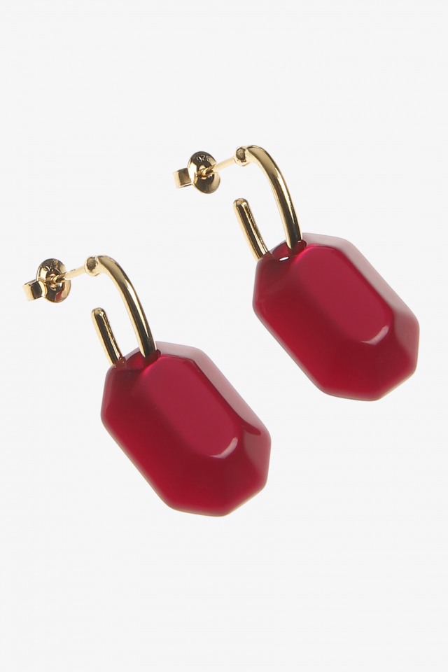 Gold-plated pink earrings