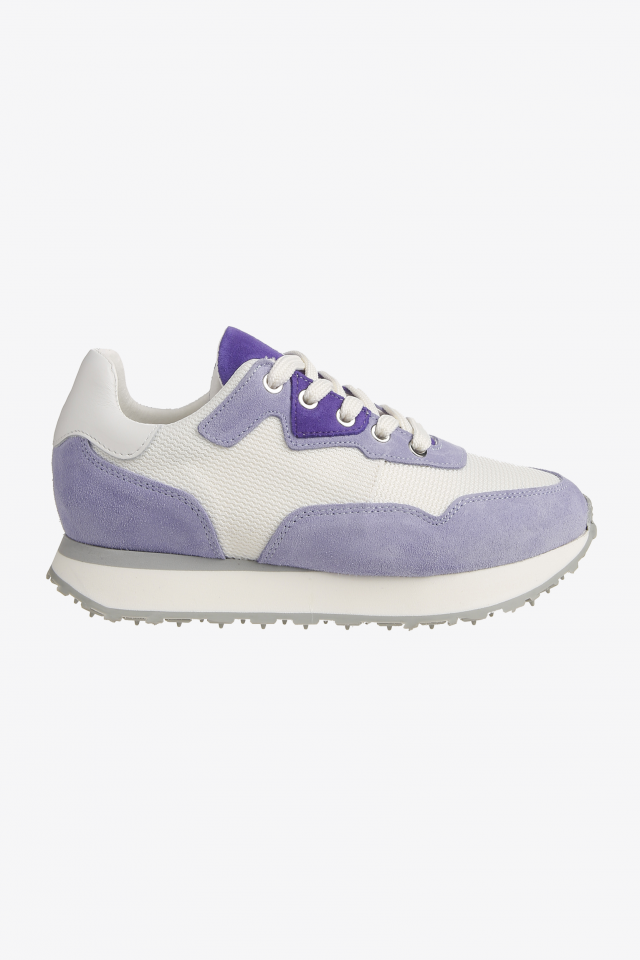 Purple leather trainers