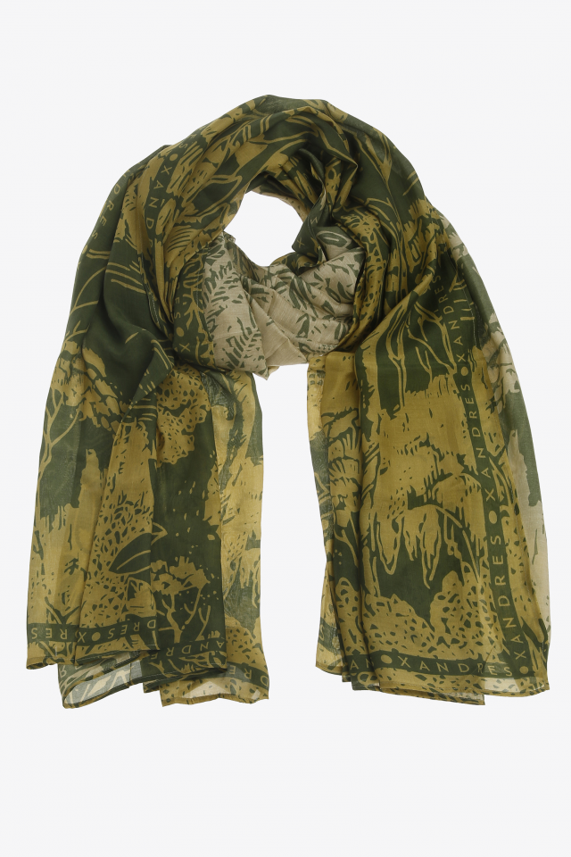 Silk scarf with nature print