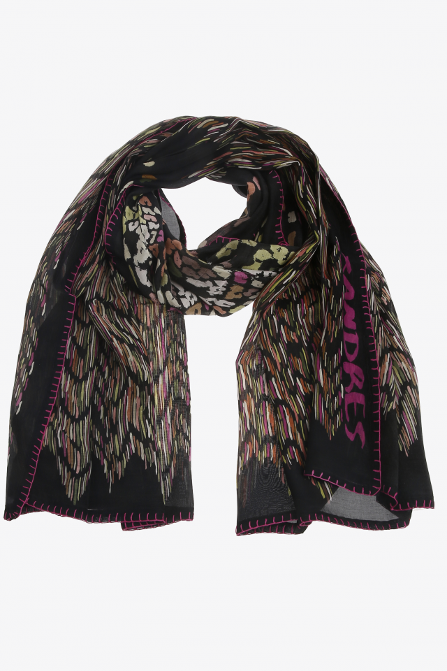 Silk scarf with multicoloured print