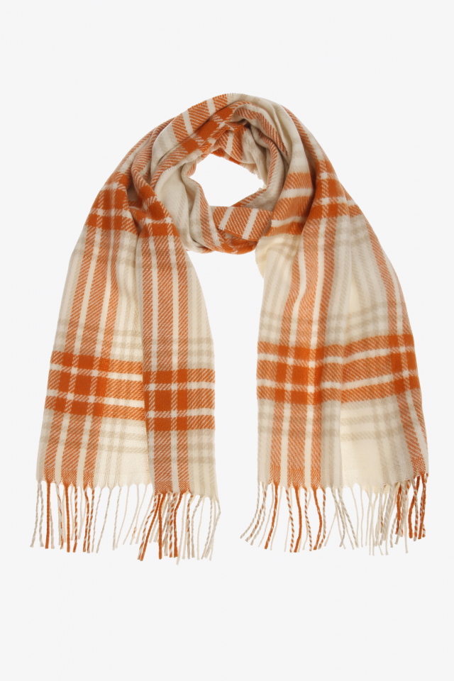 Woollen scarf with checks