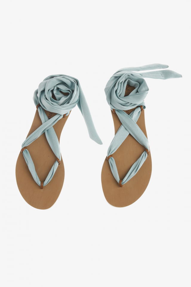 Light blue sandal ribbons