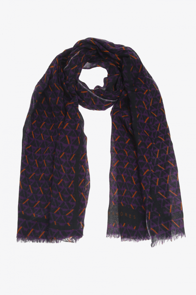 Woollen scarf with Xandres print