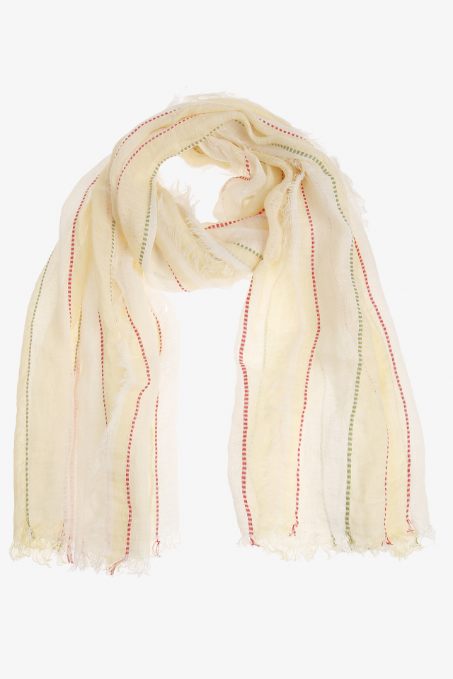 Striped linen scarf