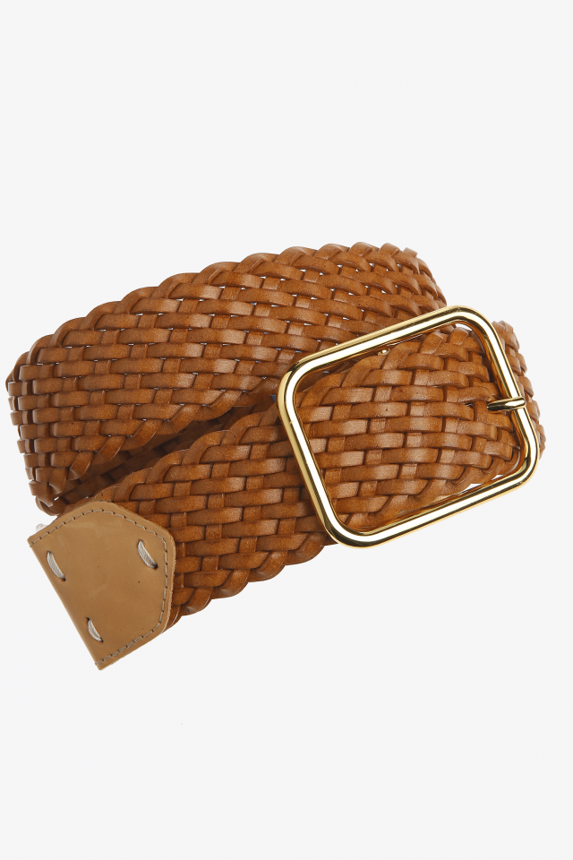 Braided leather belt