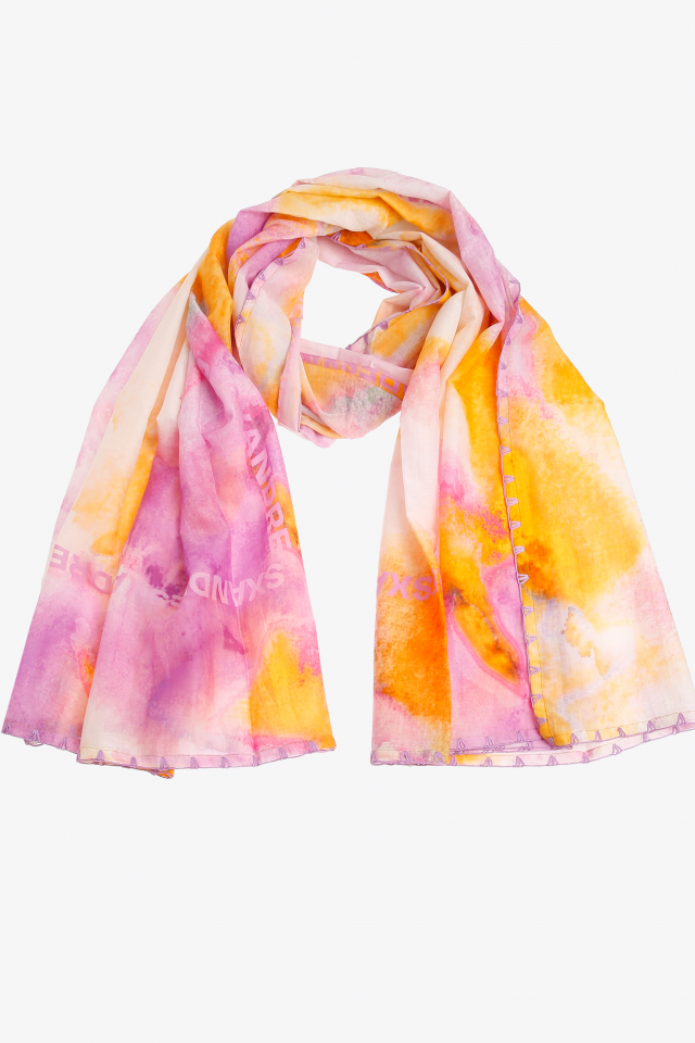 Scarf with watercolour print