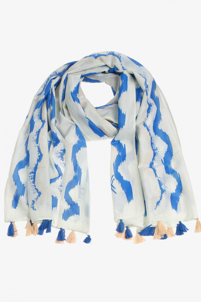 Scarf with wave print
