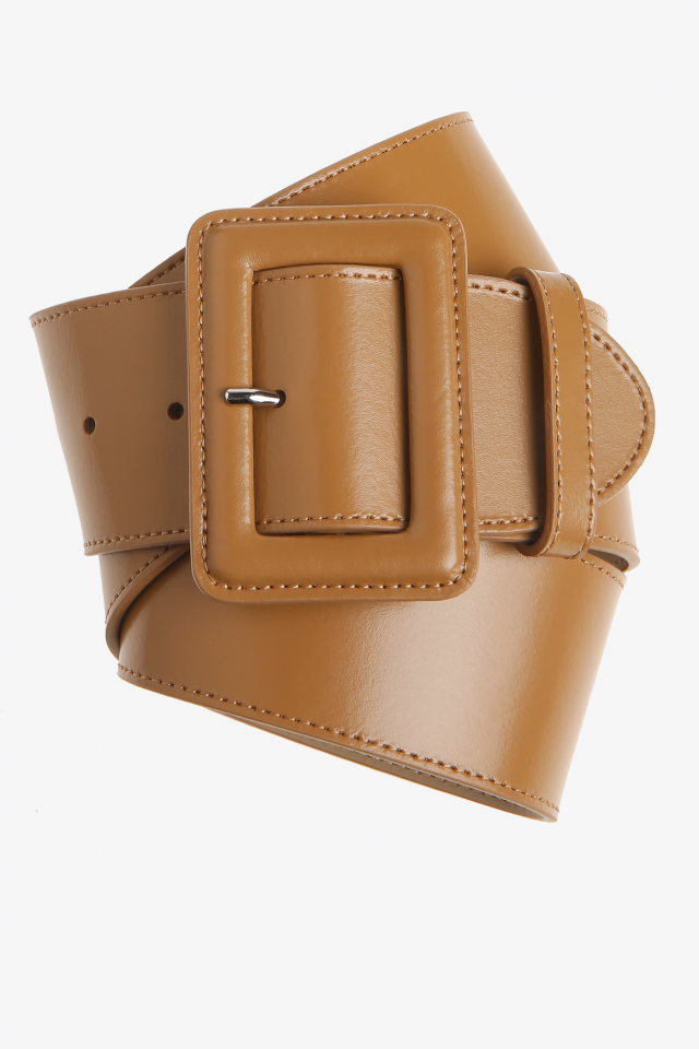 Wide leather belt