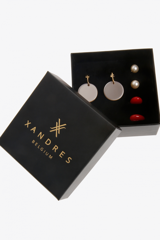 Box with three pairs of earrings