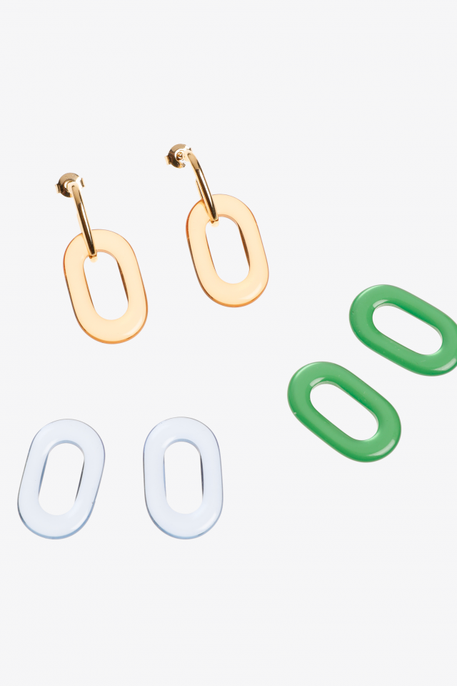 Boucles d'oreilles avec pendentif ovale