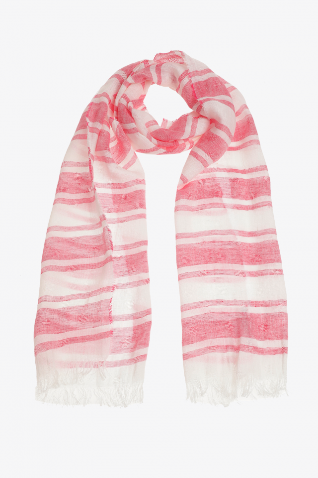 Striped linen scarf