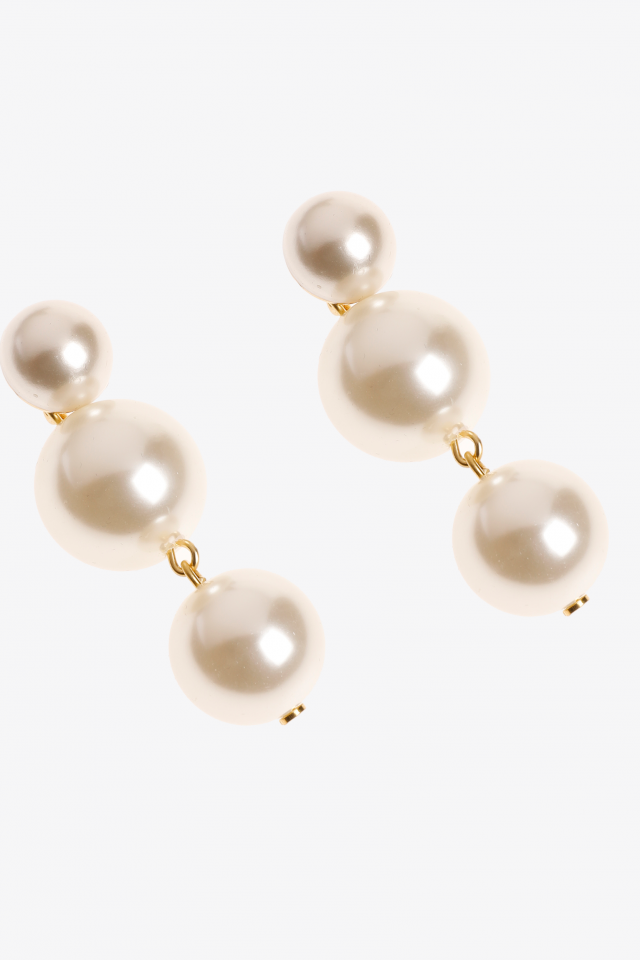Boucles d'oreilles avec 3 perles