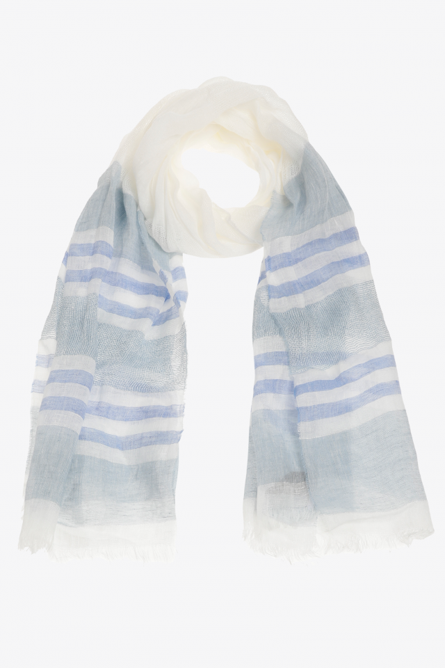 Linen scarf with basket weave