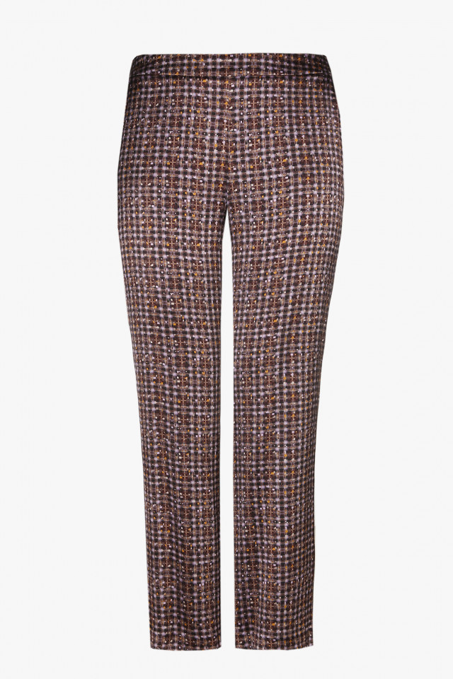 Wide brown trousers with print