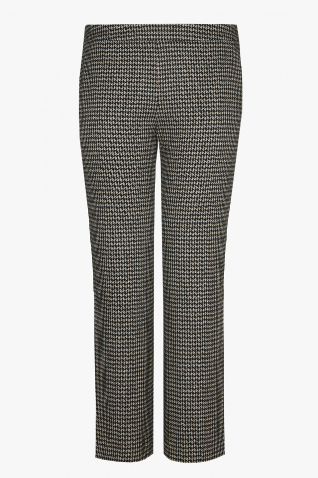 Pantalon gris-noir à motif pied-de-poule
