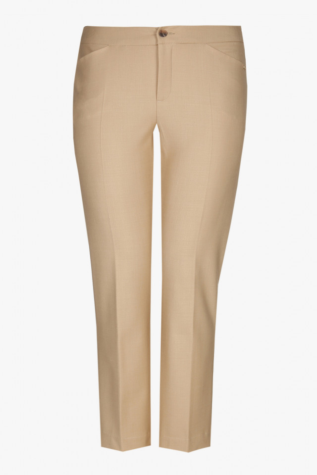 Smart beige plus-size trousers