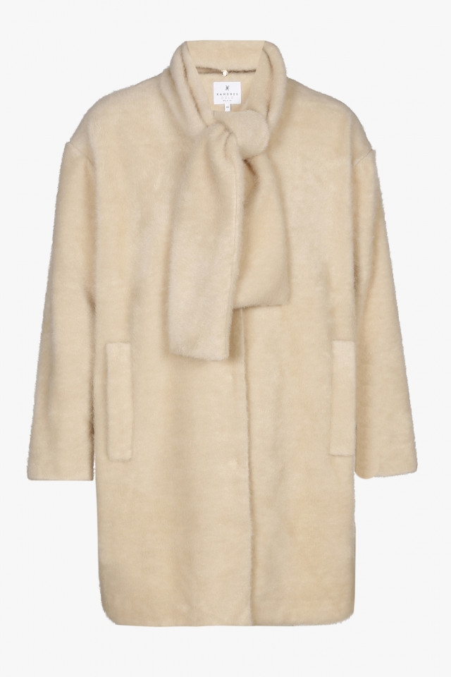 Mid-length ecru coat 