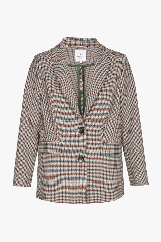 Checked blazer in brown, green and blue
