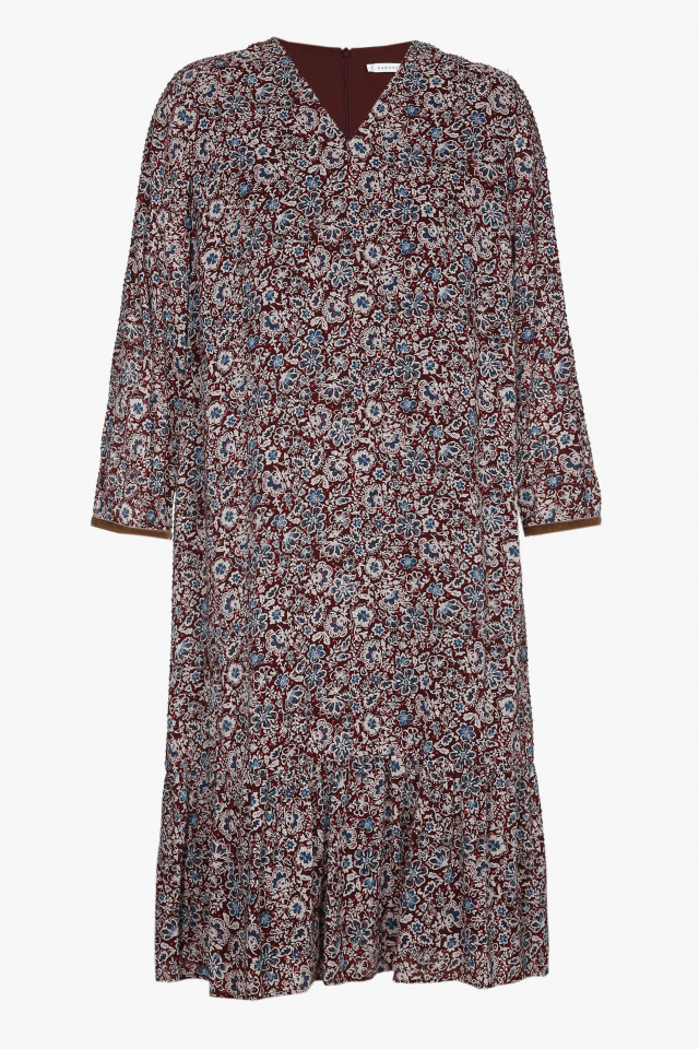 Brown dress with floral print