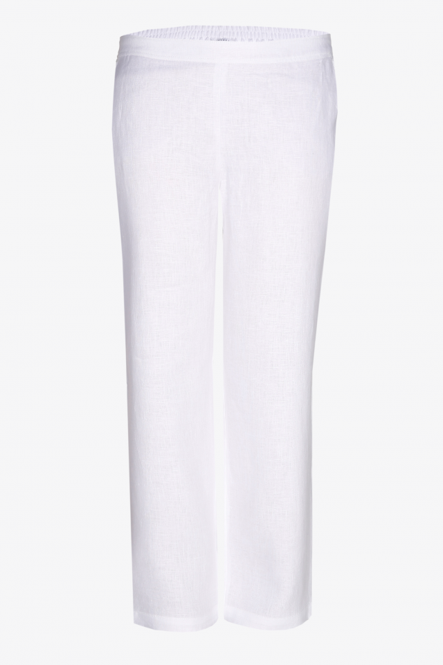 Linen trousers with wide legs
