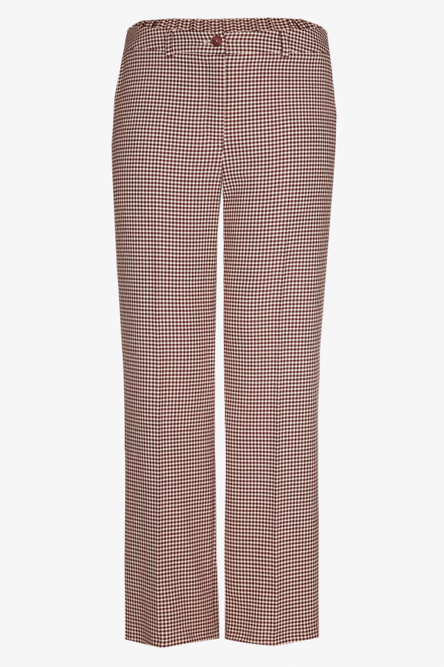 Broek met pied-de-poule print
