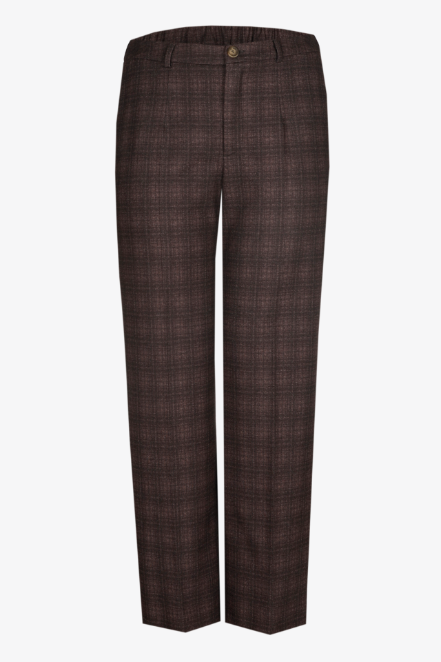 Checked trousers with straight legs