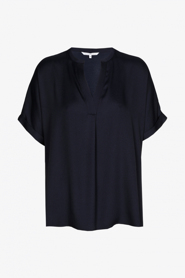 Orange V-neck blouse
