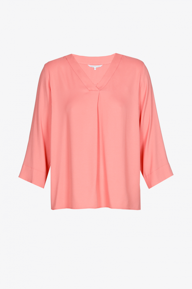 Soepelvallende blouse met V-hals