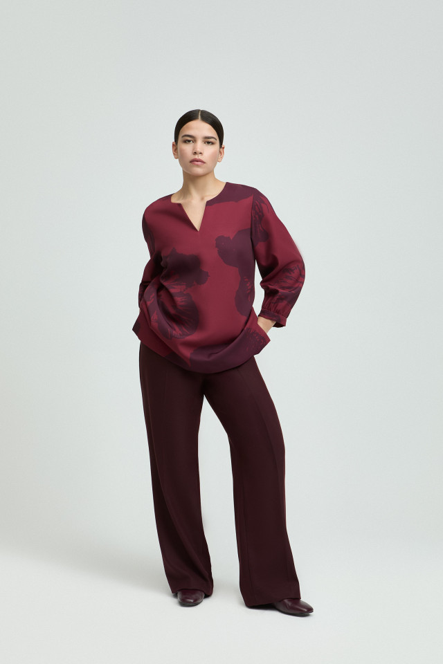 Geklede broek met wijde pijpen
