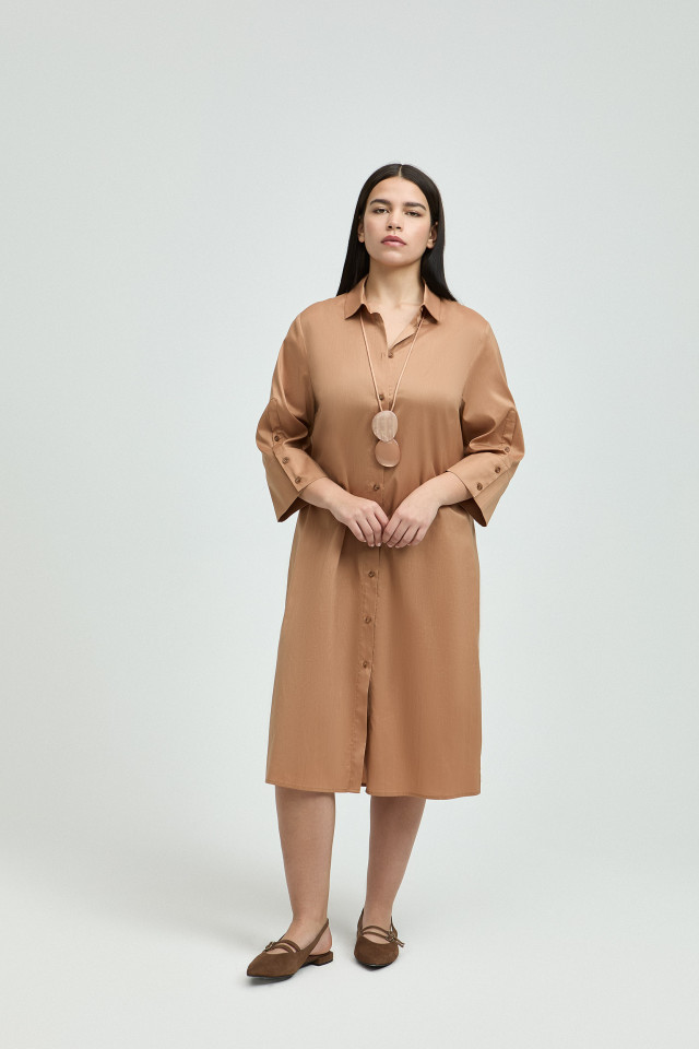 Shirt dress with matching tie
