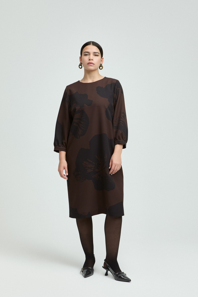 Dress with pop-art floral pattern