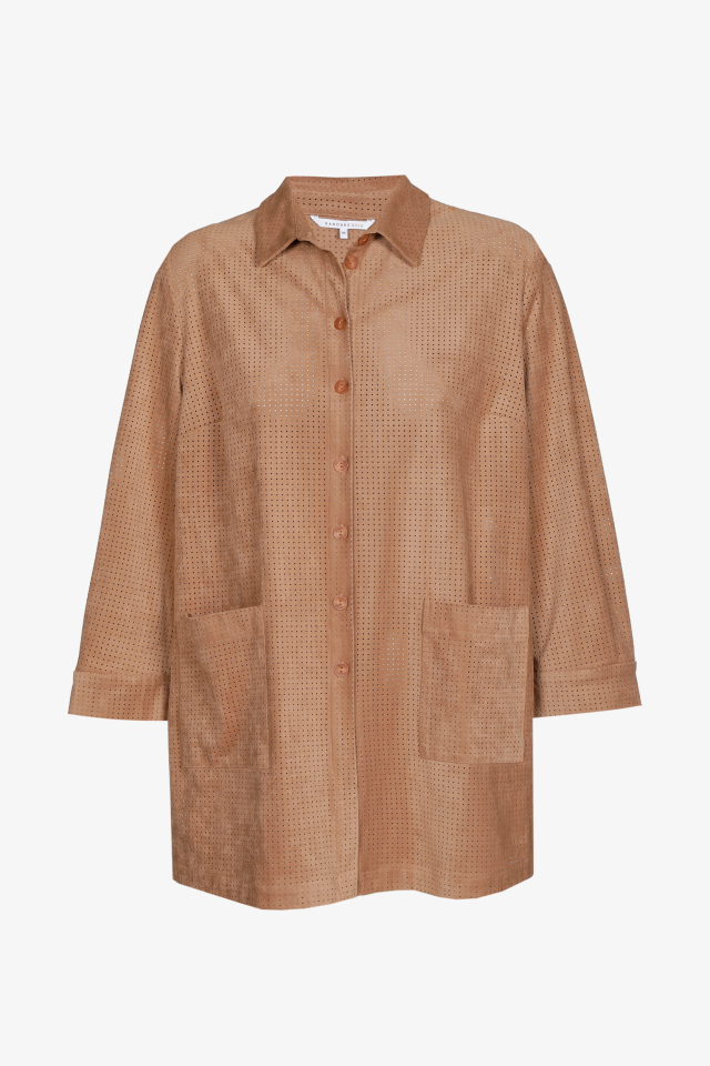 Overhemd dames in faux suède