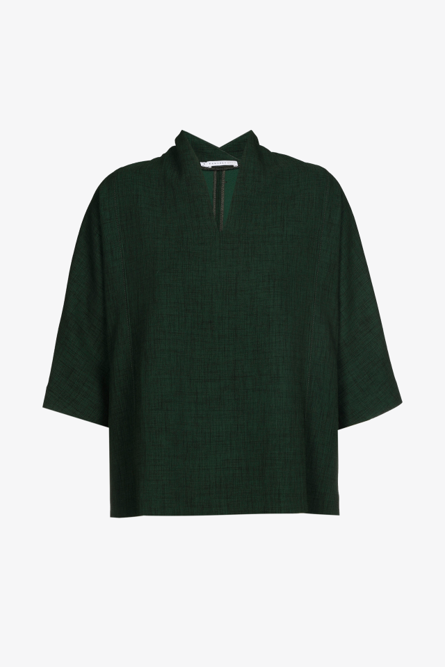 Blouse in crepe fabric