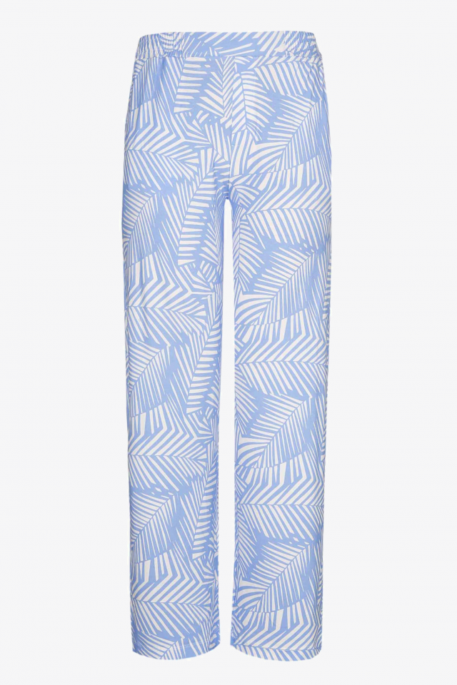 Wide trousers with tropical print