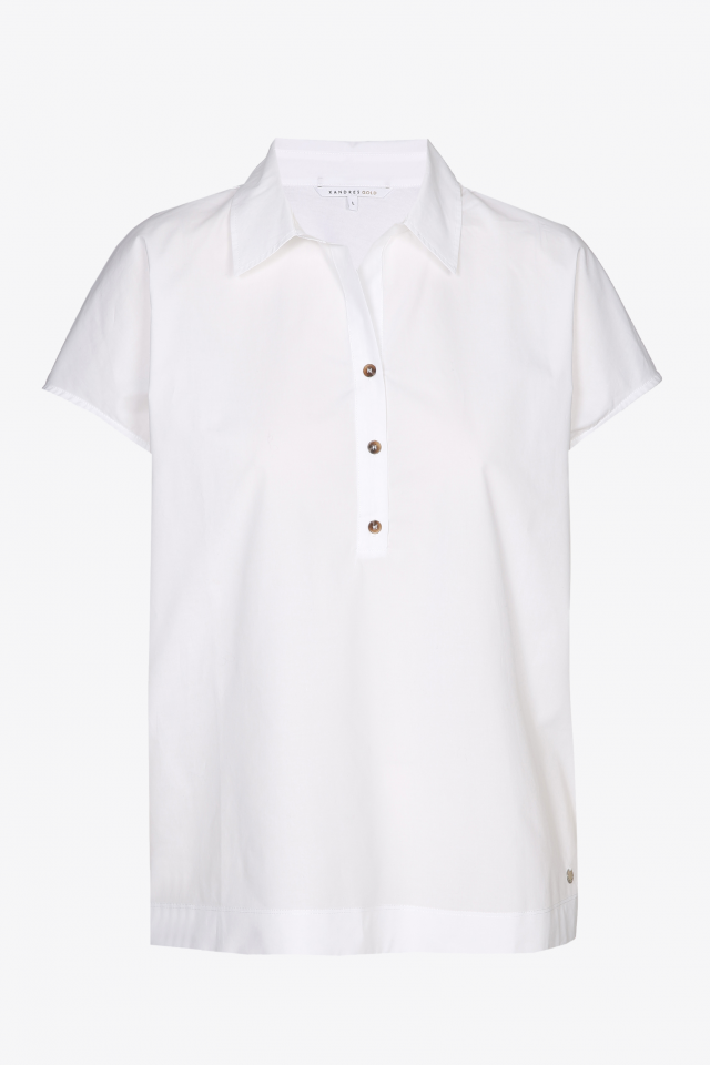 White polo shirt with buttons