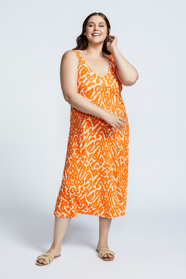 Long beach dress with A-line