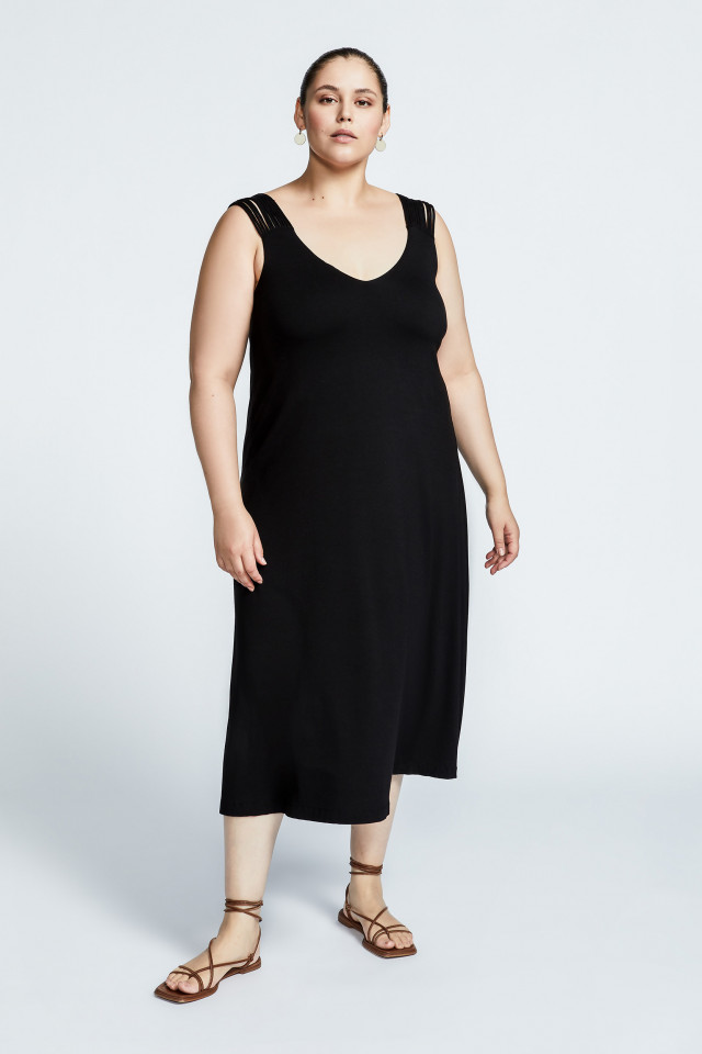 Long beach dress with A-line