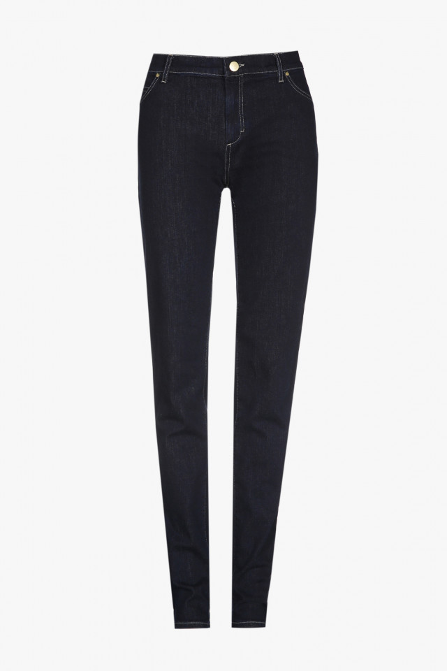Donkerblauwe slim fit jeans broek