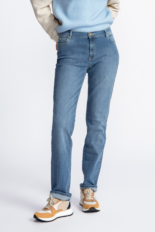 Blauwe slim fit jeans broek