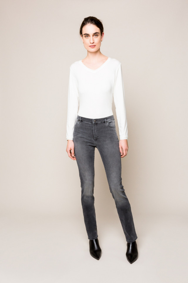 Grijze slim fit jeans broek