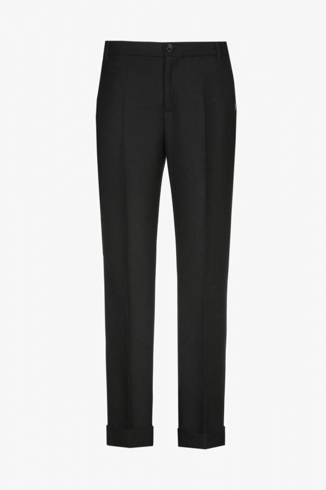 Pantalon chino noir avec bord retourné